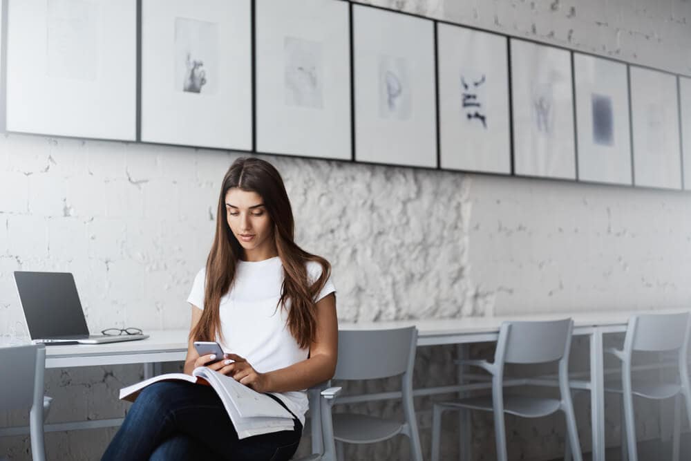 woman using a phone