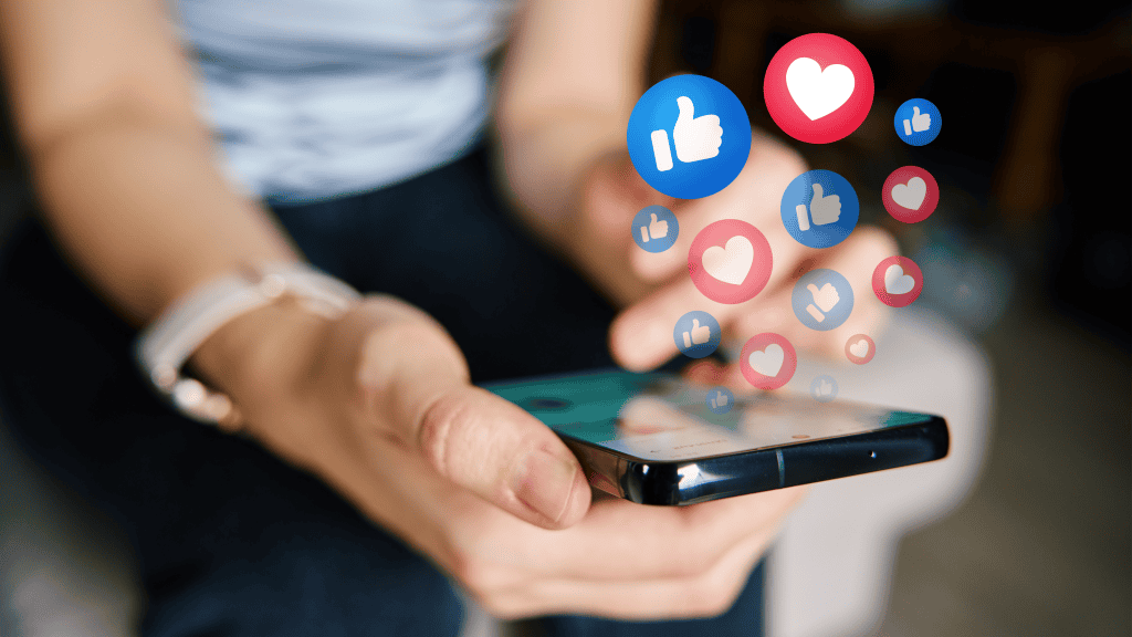 Likes, love, social media, digital communication, smartphone, social media engagement, online interaction, mobile device, virtual likes, social approval, digital marketing, social networking, icon floating, social media icons, mobile social app, digital content sharing.